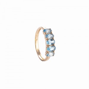 Δακτυλίδι Κ14 blue topaz